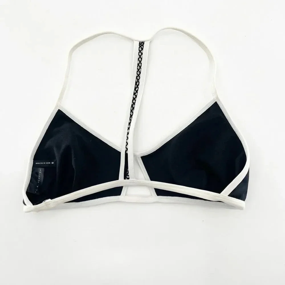 LA Hearts Women's Black‎ and White Cutout Swim Top Size S - Picture 2 of 4